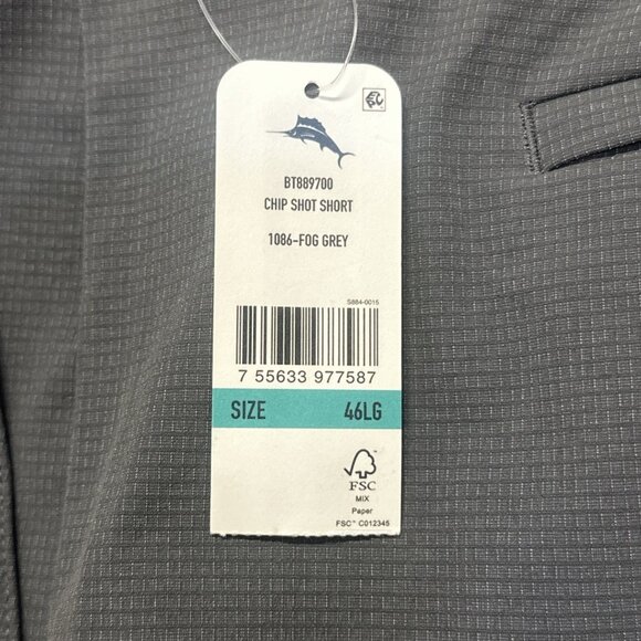 Tommy Bahama Men's Big & Tall Size 44LG Fog Grey 11" Chip Shot Performance Short - Picture 11 of 11